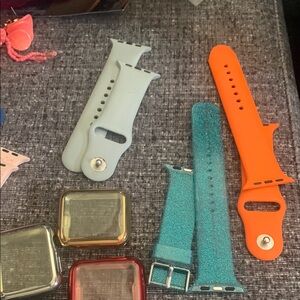 Smartwatch Bands Set - Orange, Teal, and Gray